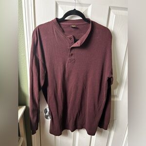 Men's Long Sleeve Shirt - Burgundy